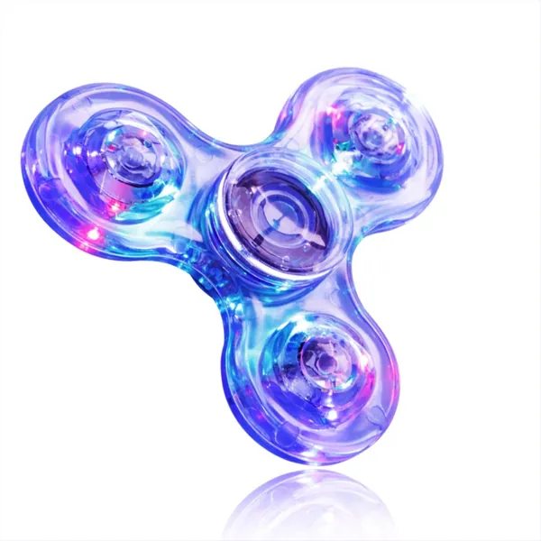 FIGROL LED Light Fidget Spinner, Light Fidget Finger Toy Hand Spinner -Stress Reduction and Anxiety Relief Hand Spinner for Children - Crystal-blue