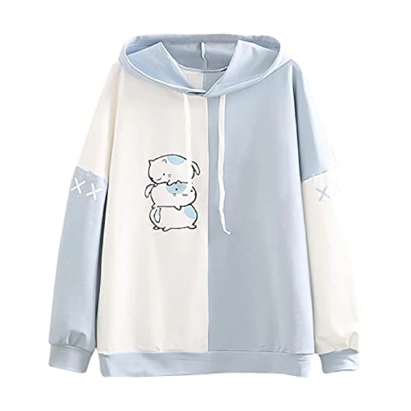 VEMOW Kapuzenpullover Kreativer Süßer Cartoon Hoodies Pullover Damen Sweatshirt Oberteile Bequem Casual Pulli Herbst Winter Langarm Warm Kapuzenpulli Kawaii Dinosaurier Pullover Outwear