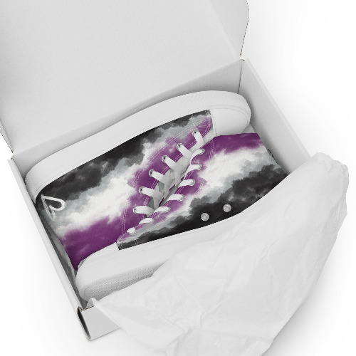 Cloudy Asexual High Top Canvas Shoes (Fem Sizing) - 10