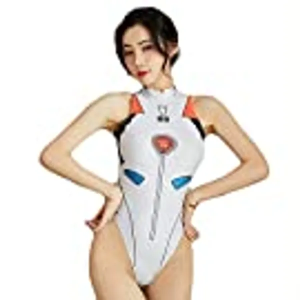 JasmyGirls Womens Sexy Anime Cosplay Lingerie Kawaii Costume One-Piece Cute High Waist Swimsuit Slim High Cut Bodysuit