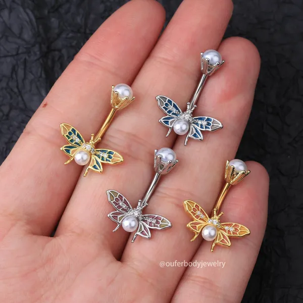 14G Butterfly Belly Button Piercing/Navel jewelry/Belly Jewelry/Belly Piercing/Navel Piercing/Belly Button Ring/Navel Ring/Birthday Gift