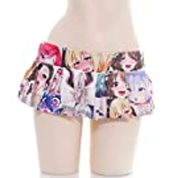 Lichma Mini Skirt,Women Sexy Cosplay Japanese Schoolgirls Anime Print Pleated Skirt Lingerie Sleepwear Nightwear