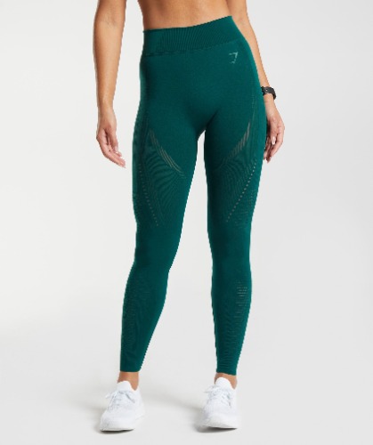 Gymshark Warp Knit Leggings - Woodland Green | Small