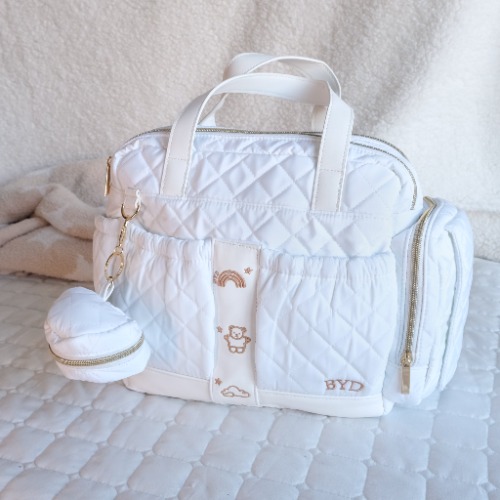 Quilted White | Adult Diaper Bag | Default Title