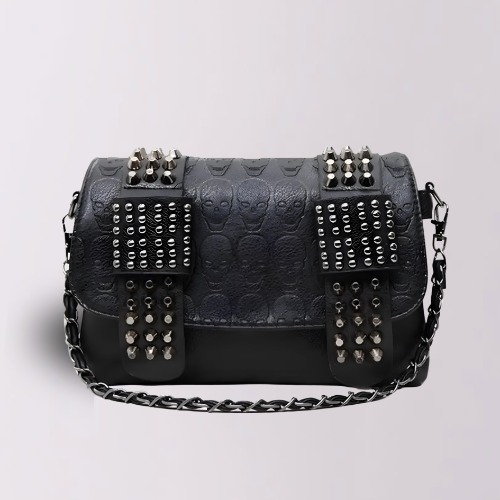 Black Skull Rivet Bag - One-size-fits-all / Black