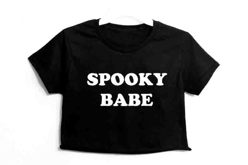 Spooky Babe Crop Top - White / M