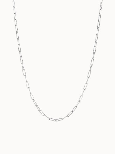 Large Link Necklace - White Gold
