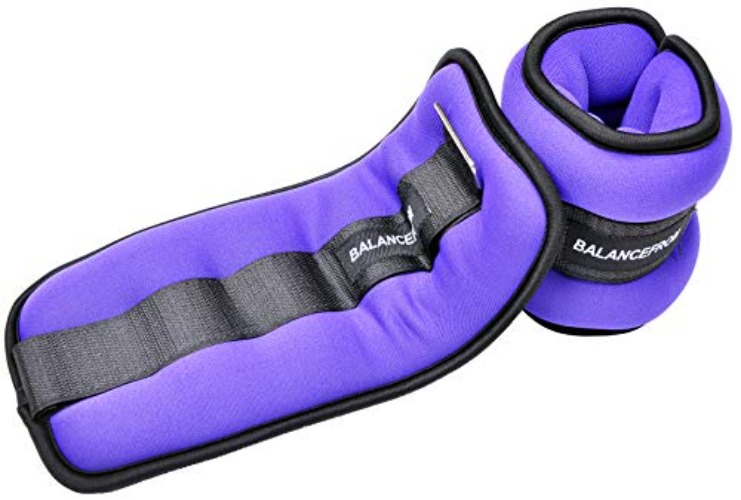 Signature Fitness Fully Adjustable Ankle Wrist Arm Leg Weights, Multiple Options - 2.5 lbs each (5-lb pair), Purple