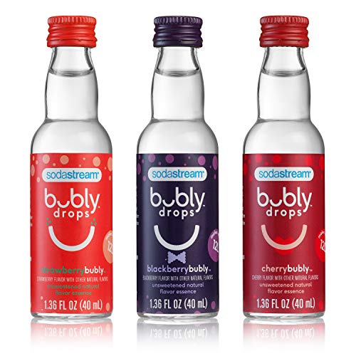 sodastream bubly Drops 3 Flavor Berry Bliss Variety, 1.36 Fl Oz (Pack of 3) - Strawberry / Blackberry / Cherry - 1.36 Fl Oz (Pack of 3)