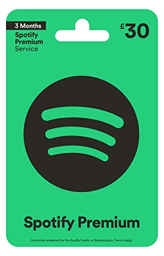 Spotify Premium Gift Card - UK Redemption Only - Delivered by post - 30 - Standard
