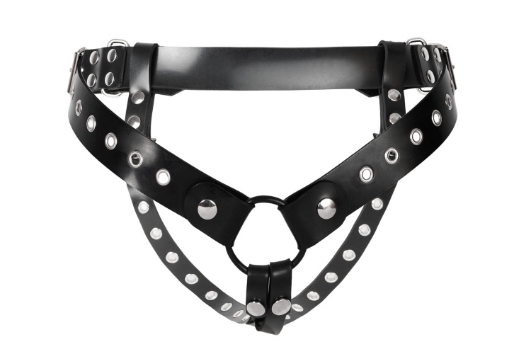 Rubber Classic Strap On Harness - Small (10-14)