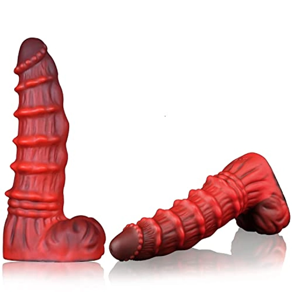 Nothosaur 「Mephisto」 11.4 inch Long x 2.8 inch Wide Dildo Lifelike Huge Silicone Dildo, with Strong Suction Cup, for G-Spot Sex Adult Toys for Women and Couple, Red, XL