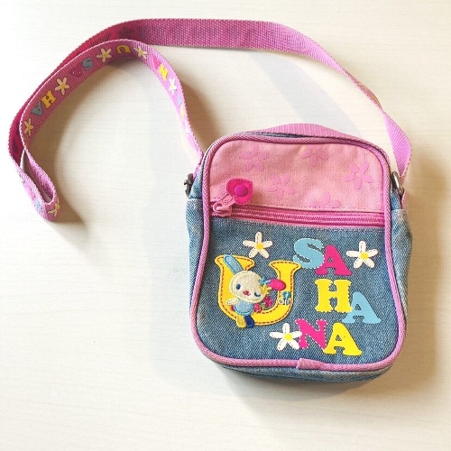 Sanrio Usahana Shoulder Bag Purse Denim Pink Stars Rabbit Kawaii Character Rare