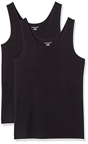 Amazon Essentials Women's Slim-Fit Tank, Pack of 2 - X-Small - Black