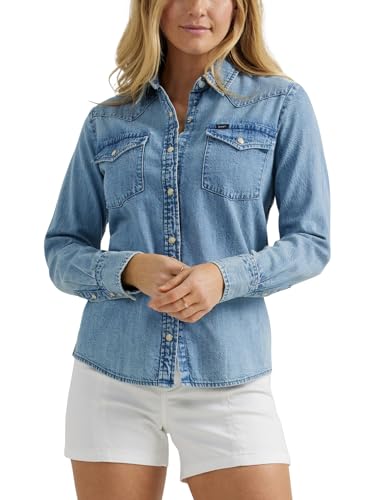 Lee Women's Legendary Slim Fit Western Snap Shirt - Small - Mt. Range