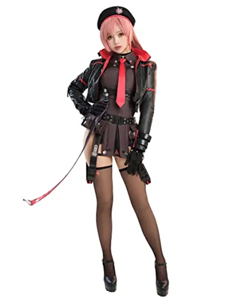 Women Game Cosplay Costume Victory Outfit Rap Shirt and Jacket with Hat and Thigh Socks