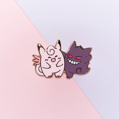 Clef and Geng Hard Enamel Pin - [A Grade] / Simple Rubber Back