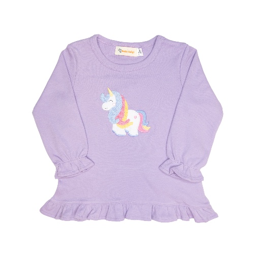Luigi Ruffle Shirt Lavender Unicorn - Spoiled Sweet Boutique 