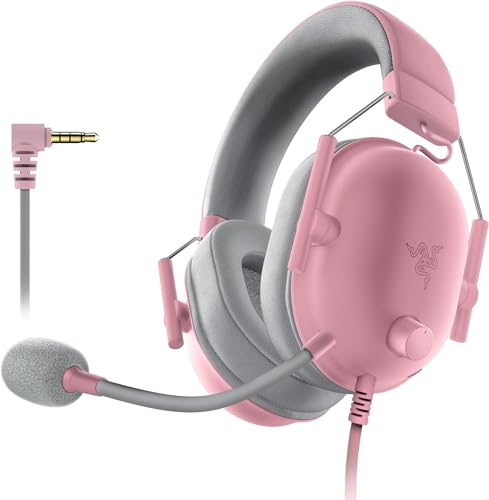 Razer BlackShark V2 X - Multi-Plattform kabelgebundenes Esports-Headset (Triforce 50mm Treiber, Erweiterte Passive Geräuschunterdrückung, 7.1 Surround Sound, Hyperclear Cardioid Mic) Quartz Pink - BlackShark V2 X - Rosa