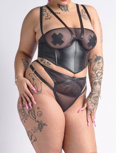 All Tied Up Corset Set (3-Piece) | XXL / Bra: XXL