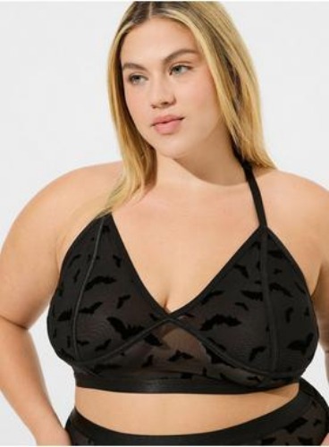 Flocked Mesh Bralette