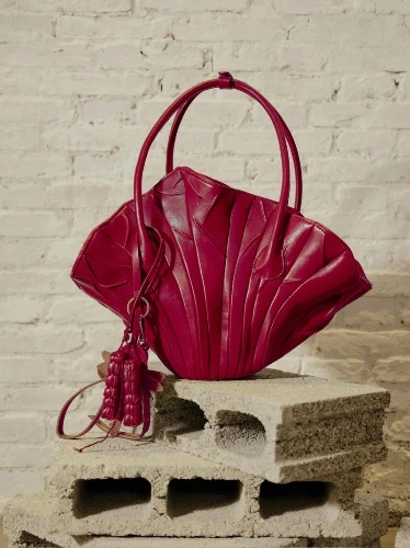 Bordeaux Red Dried Lotus Leaves Leather Bag | Bordeaux Red