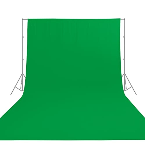 Green Screen Backdrop, 2M x 3M(6.6ft x 9.8ft) Portable Green Screen Background, Large Green Chromakey Muslin Collapsible Photography Backdrop for Photo Studio, Live Streaming, Zoom Meeting, Gaming