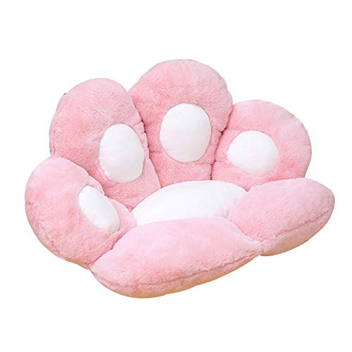 Cute Seat Cushion,Seat Pad,Cat Paw Cushion,Cat Paw Shape Lazy Sofa Office Chair Cushion, Kawaii Plush Floor Mat Seat Cushions for Dining Room Chairs (Pink, 24×28×3.9in) - Pink - 1 Count (Pack of 1)