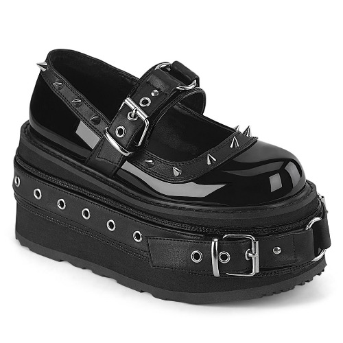 Damned-20 | Black Patent-Vegan Leather / 10