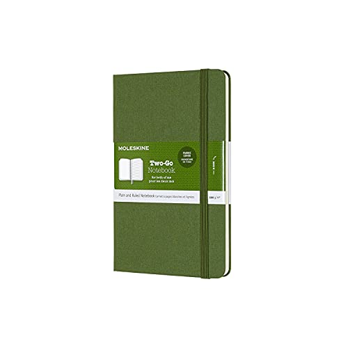 Moleskine Two-Go Textile Notebook, Hard Cover, Medium (4.5" x 7") Grass Green, 144 Pages - Grass Green