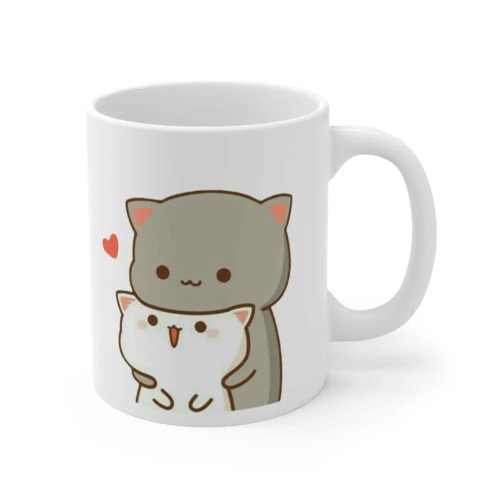 Peach & Goma Mug for Cute Beverage Enjoyment - 11oz