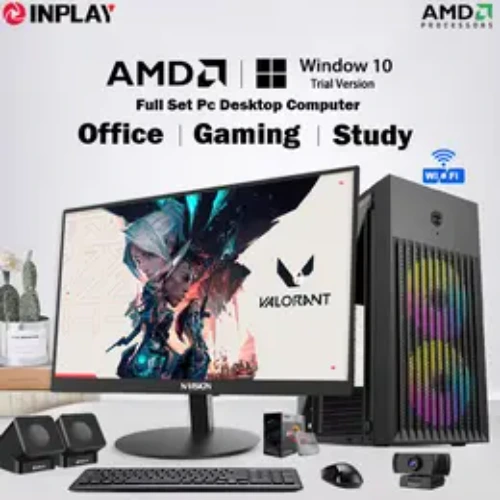 AMD A8 Gaming Desktop Computer Full Set 16GB RAM 512GB SSD With Radeon HD Graphics Full Set PC Computer