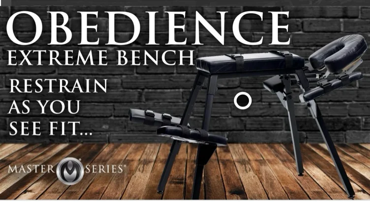 Master Series Extreme Bondage Table Adjustable Restraint Wrist Cuffs Included Sex Furniture Massage Bed with Face & Crotch Hole for Adult Couples, Padded PU Black Leather - Adjustable Bondage Table