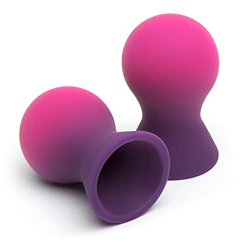 Lovehoney Colourplay Nipple Suckers - Color Changing Nipple Suction Toy - Soft Silicone Beginner Nipple Toy Gifts for Women - Nipple Stimulator for Increased Sensitivity - Pink & Purple