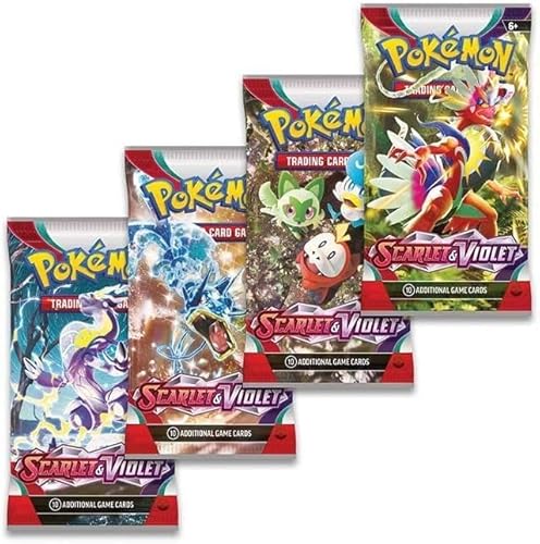 Pokémon TCG: Scarlet And Violet - Booster Packs x 4 plus Titancards Toploader | Pokemon Scarlet And Violet | Pokemon Cards Scarlet And Violet | Scarlet And Violet Pokemon Cards | Pokemon Packs |