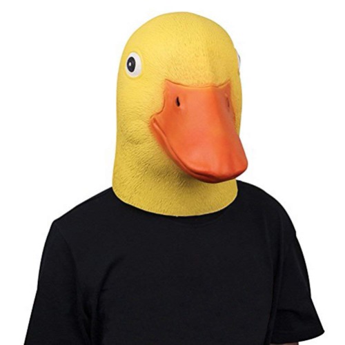 molezu Halloween Novelty Deluxe Mask Duck Head Mask Latex Animal mask Yellow - Yellow