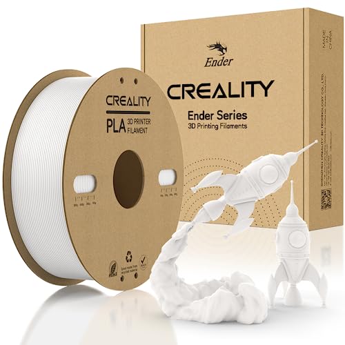 Creality PLA Filament 1.75mm, Official 3D Printer Filament Cardboard Spool Smooth Printing Less-Tangle Dimensional Accuracy +/- 0.03mm 1kg/Roll(2.2lbs) Fit for Most FDM 3D Printers, White - White - CR-PLA