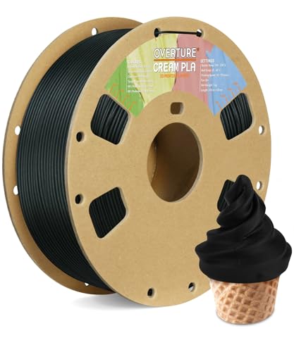 OVERTURE PLA Filament Cream PLA 1.75mm,Filament PLA 1kg Spool (2.2lbs), Dimensional Accuracy +/-0.03mm, Fit Most FDM Printer (Cream Black) - Cream Black
