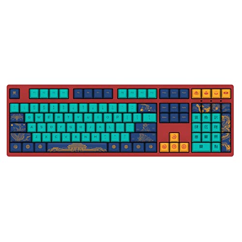 Akko World Tour Beijing 108-Key Wired Mechanical Gaming Keyboard, Programmable with OEM Profiled PBT Dye-Sub Keycaps and N-Key Rollover, Mac/Win Compatible Sakura Switch