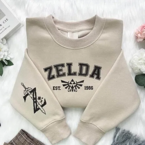 Embroidered Legend of Zelda T-Shirt, Sweatshirt, Tears Of The Kingdom Hoodie, Gift for Gamer, Gamers Hoodies, Best Gift For Birthday