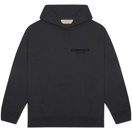 Fear of God Essential Stretch Black Hoodie - Limo Black, Comfortable & Modern Fit - Unisex Premium Streetwear Pullover - Large - Light Oatmeal
