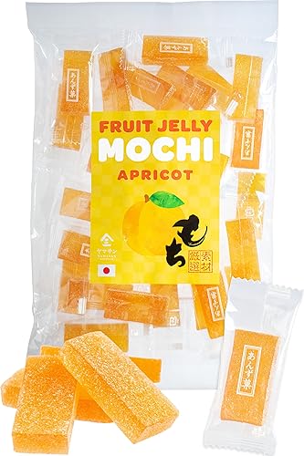 Jelly Fruit Mochi, Japanese Traditional Candy, individually wrapped, Artisanal Handworks, 100% Japanese Apricot, 300g【YAMASAN】 - Apricot