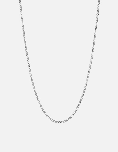 3mm Cuban Chain Necklace, Sterling Silver | Polished Silver / 24 in.