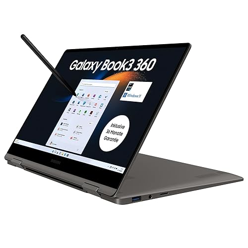 Samsung Galaxy Book3 360 Convertible Laptop, 13" AMOLED Touch-Display, Intel Core i5 EVO, 8GB RAM, 512GB SSD, Windows 11, QWERTZ Tastatur, Inkl. 36 Monate Herstellergarantie [Exklusiv bei Amazon] - Intel Core i5 Evo - 8 GB RAM / 512 GB SSD
