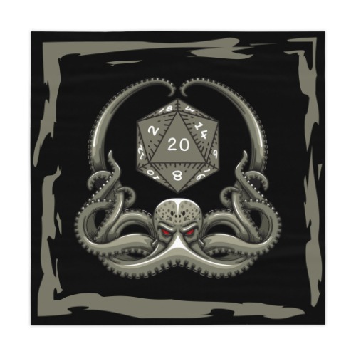 Cthulhu D20 TTRPG Gaming Table Cover - 55.1" × 55.1" / Custom