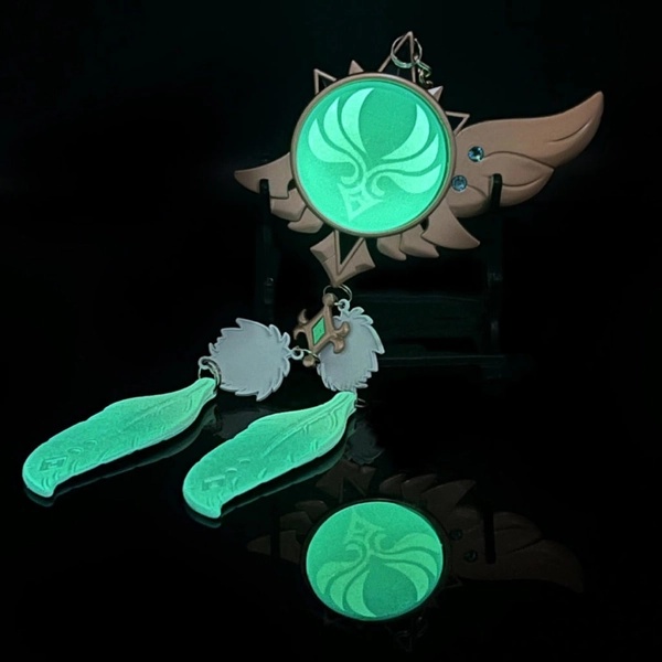 Glowing Venti Vision Keychain Genshin Anemo Archon Barbatos