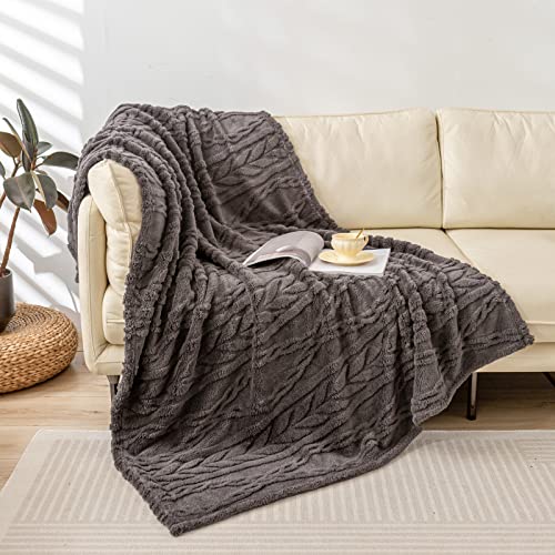 YUSOKI Sherpa Throw Blanket(Without Pillows)-3D Stylish Design Super Soft Fuzzy Cozy Warm Blanket Thick Plush Fluffy Furry Blankets for Teen Girls Women Couch Sofa Chair Men Gift(Morel,50"x65") - Throw50" x 65" - Morel-3d Stylish