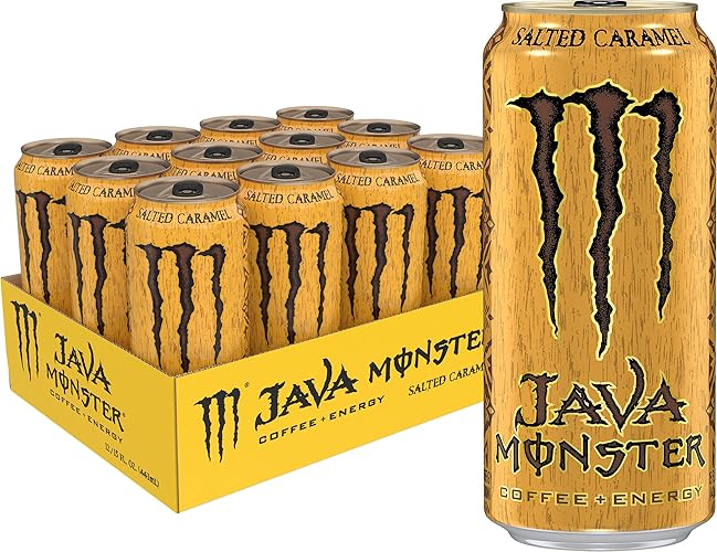 Monster Energy Java Monster Salted Caramel, Coffee + Energy Drink, 15 Fl Oz (Pack of 12) - Salted Caramel - 12 Pack
