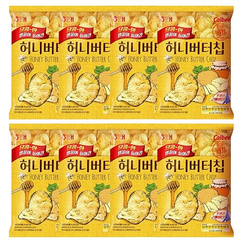 Haitai Honey Butter Chips Sweet Fried Potato Snacks Crisps, 2.1oz, Pack of 8