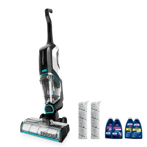 BISSELL, 2554A CrossWave Cordless Max All in One Wet-Dry Vacuum Cleaner and Mop for Hard Floors and Area Rugs, Black/Pearl White with Electric Blue Accents - Crosswave Max